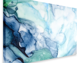 Schilderij - Abstract aquarel in blauw en groen, premium print, abstract schilderij, wanddecoratie, zeer heldere kleuren