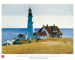 Kunstdruk Edward Hopper - Lighthouse and Buildings 80x60cm