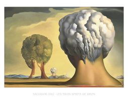 Kunstdruk Salvador Dali - Les Trois Sphinx de Bikini 80x60cm