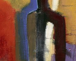 Kunstdruk Bea Danckaert - Big brown, little blue 50x70cm