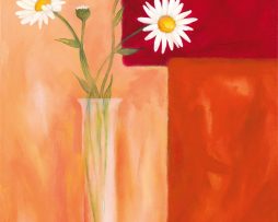 Kunstdruk Günter Gohn - Margeriten mit Siena-Braun 60x80cm