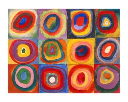 Kunstdruk Wassily Kandinsky - Farbstudie Quadrate 80x60cm