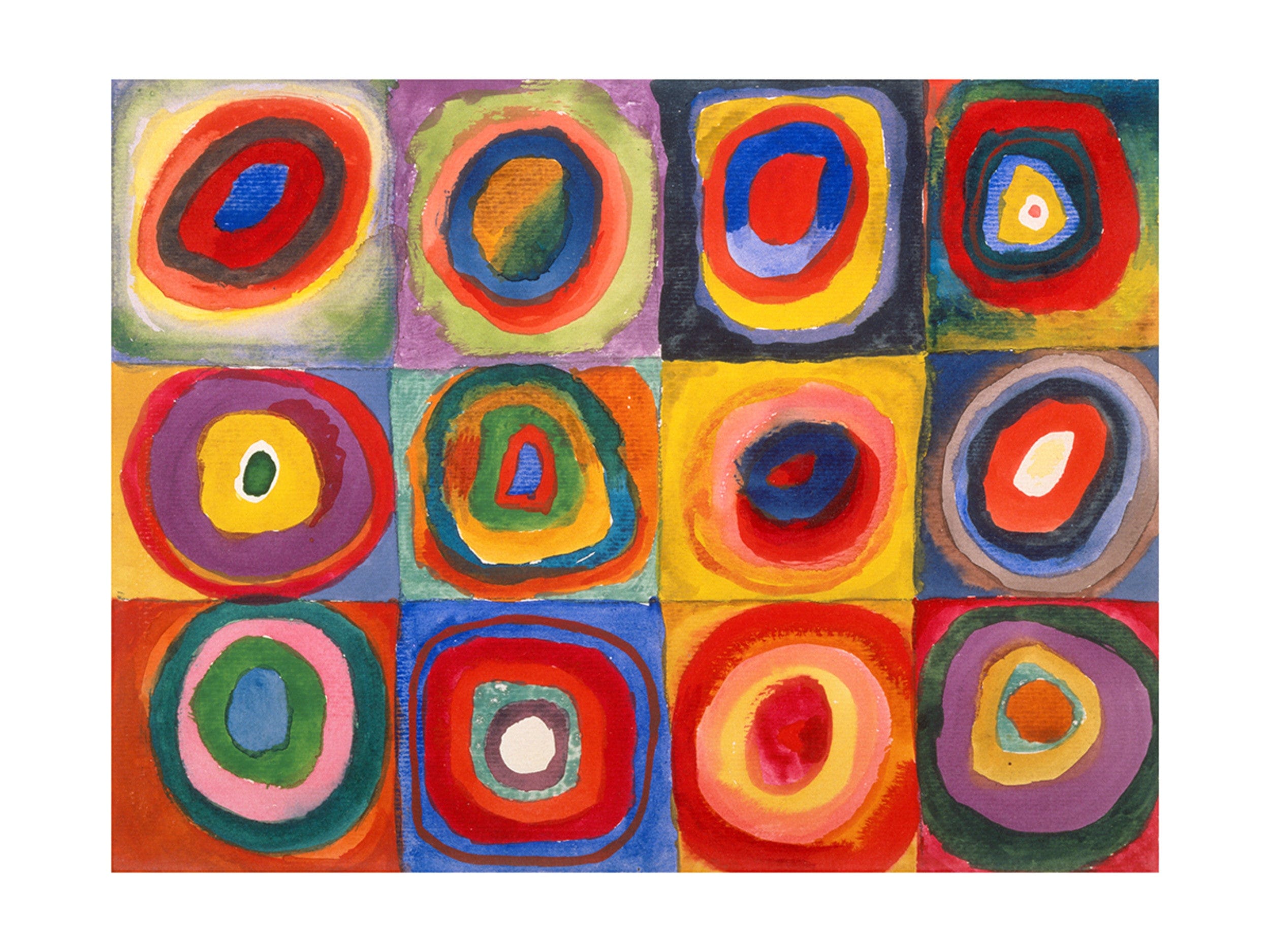 Kunstdruk Wassily Kandinsky - Farbstudie Quadrate 80x60cm