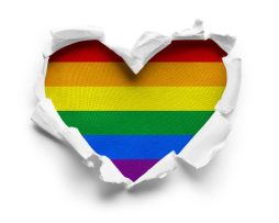 Schilderij - Gay pride, LGBT , love - regenboog , Multikleur,90x60cm