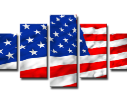 Schilderij - Amerikaanse vlag 100x50cm