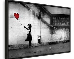 Schilderij - hope (Banksy) In een zwarte houten lijst