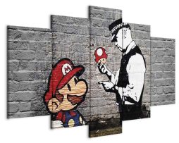 Schilderij - Super Mario Mushroom Cop (Banksy)