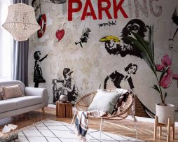 Fotobehang - [Banksy] Graffiti Collage