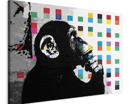 Schilderij - Banksy The Thinker Monkey