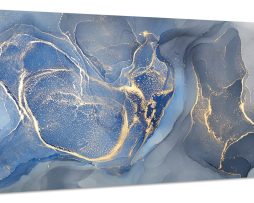 Schilderij - Abstracte Lichtblauwe kleurencompositie, Premium Print, Wanddecoratie