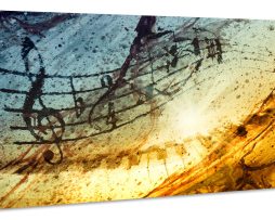 Schilderij - Muziek in Abstractie, Wanddecoratie, Premium print