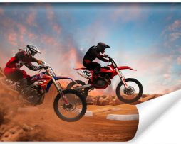Fotobehang - Motorfiets Race, Motocross, 11 maten, premium print, inclusief behanglijm 450x300cm