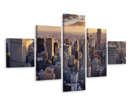 Schilderij - Uitzicht over New York, 3 maten, Premium Print