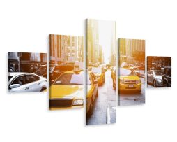 Schilderij - Gele taxi's in New York, USA, Premium Print