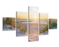 Schilderij - Prachtige zonsopkomst boven Zee, Premium Print