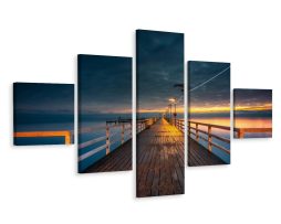 Schilderij - Zicht vanaf Houten Pier, Premium Print
