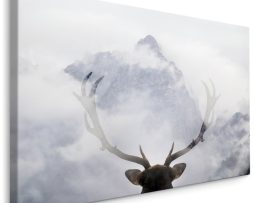 Schilderij - Het gewei van een Hert, Premium Print