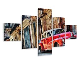 Schilderij - Oldtimer in Havana, Cuba, Premium Print