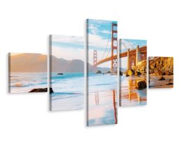 Schilderij - The Golden Gate Bridge in San Francisco, Premium Print