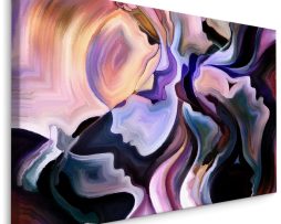 Schilderij - Abstractie en Gezichten, Premium Print