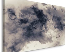 Schilderij - Abstracte Donkere Wolken, Premium Print