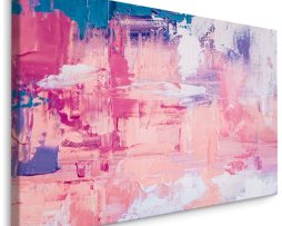 Schilderij - Kleurrijk Abstract, Roze en Rood, Premium Print