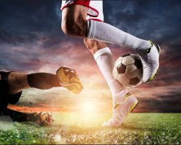 Fotobehang - Voetbal wedstrijd, te koop in 11 maten, Kinderkamer, inclusief behanglijm 450 x 300 cmcm