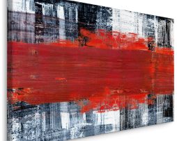 Schilderij - Abstract in het Rood, Premium Print