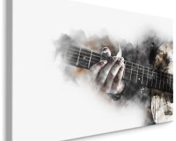 Schilderij - Gitaar spel (print op canvas) Premium Print