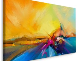 Schilderij - Kleurrijke Abstractie, Multikleur, Premium Print