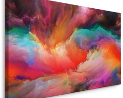 Schilderij - Abstracte kleurrijke wervelingen , Multikleur, Premium Print