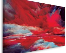 Schilderij - Lucht in het Rood, Abstract, Print op Canvas, 5 maten