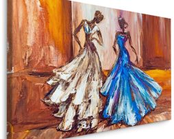 Schilderij - Dans de Tango, Premium Print, Multikleur