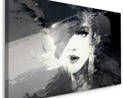 Schilderij - Vrouw, Abstract in zwart en wit, Premium Print