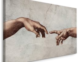 Schilderij - Schepping van Adam, naar Michelangelo, Premium Print