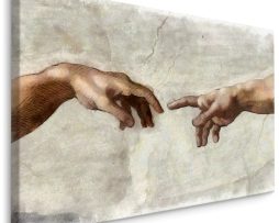 Schilderij - Schepping van Adam , naar Michelangelo, Premium Print