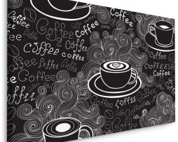 Schilderij - Reclame voor Koffie, Getekend, Premium Print