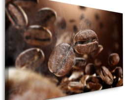 Schilderij - Close Up Koffiebonen, Premium Print