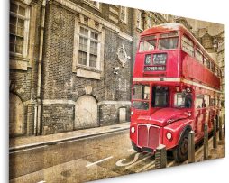 Schilderij - Dubbeldekker, Londen Engeland, Premium Print op Canvas