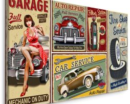 Schilderij - Collage van Garage doeken, 5 maten, Premium Print