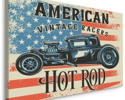 Schilderij - American Vintage Racers, Hot Rod, Premium Print