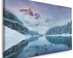 Schilderij - Prachtig Berglandschap in de Winter, Premium Print