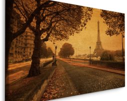 Schilderij - Straten van Parijs, Vintage setting, Premium Print
