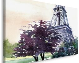 Schilderij - Eiffel Toren, Parijs, 5 maten, Print op Canvas