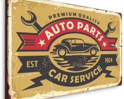 Schilderij - Auto Parts, car Service, Premium Print op Canvas