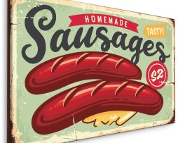 Schilderij - Homemade Sausages, Reclame, Premium Print
