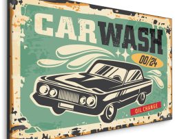 Schilderij - Carwash, Reclamebord, 5 maten, Premium Print