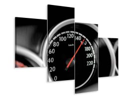 Schilderij - Snelheidsmeter auto, 4luik, Premium print