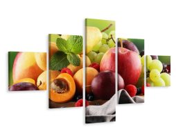 Schilderij - Vers zomer fruit, 5 luik, Premium print