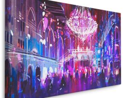 Schilderij - Ballroom in het Paars, 5 maten, Premium Print